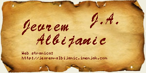 Jevrem Albijanić vizit kartica